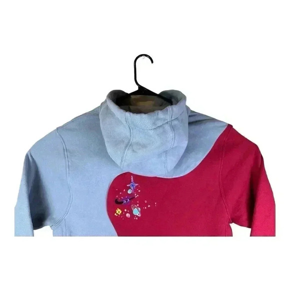 Nike Sportswear Club Galaxy Pullover Hoodie Sweatshirt Red Gray Embroidered Med - Picture 6 of 12